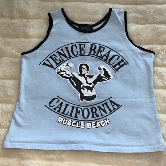 Venice beach California Muscle Beach crop tank top shirt S M L - Picture 7 of 9